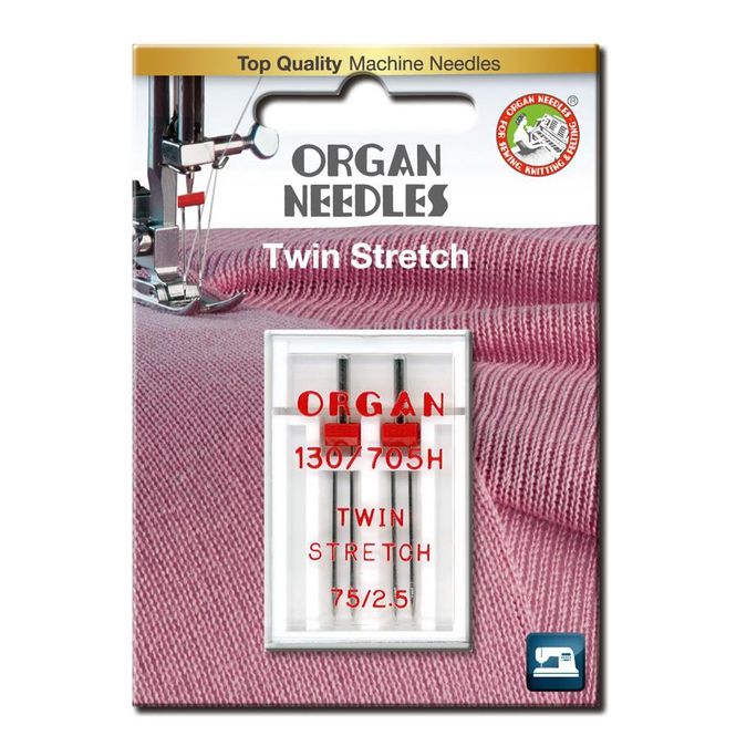 Hovedbilde Organ Tvillingnål Stretch 2,5mm #75 2pk